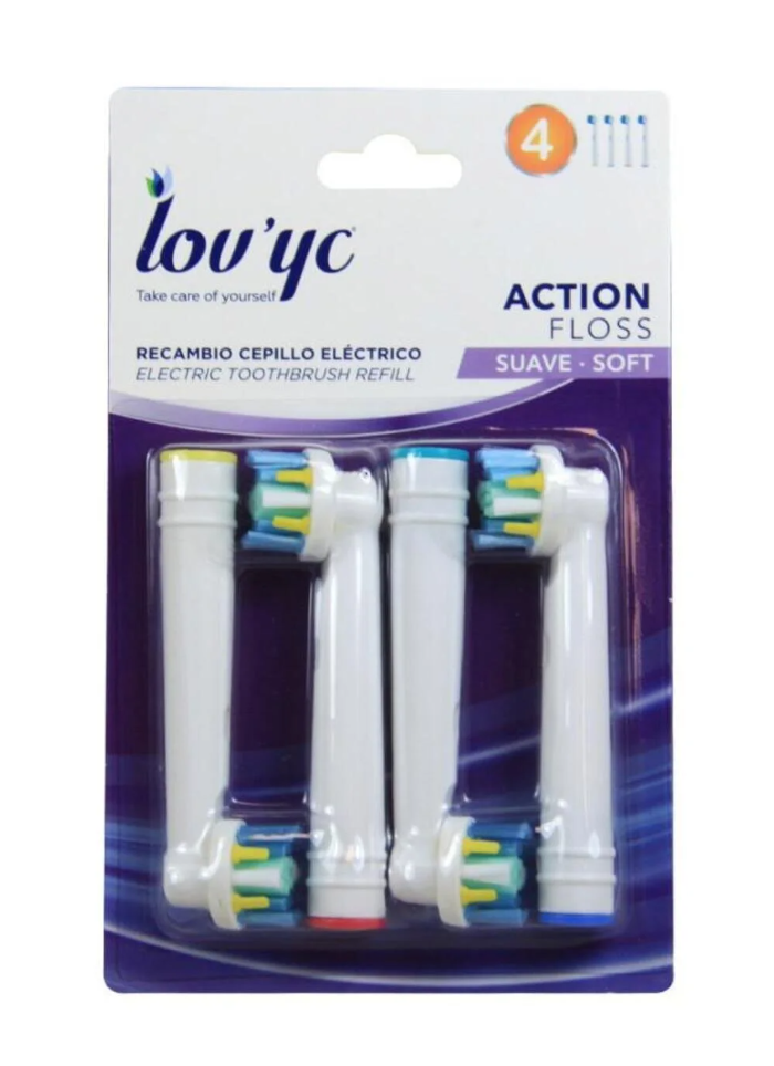 Lov'yc Action Floss Yumuşak 4lü Elektrikli Diş Fırçası Yedeği