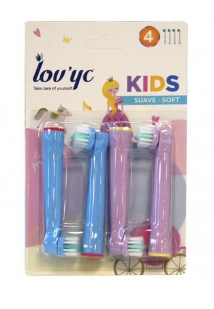 Lov'yc Kids Elektrikli Diş Fırçası Yedeği Pembe-mavi